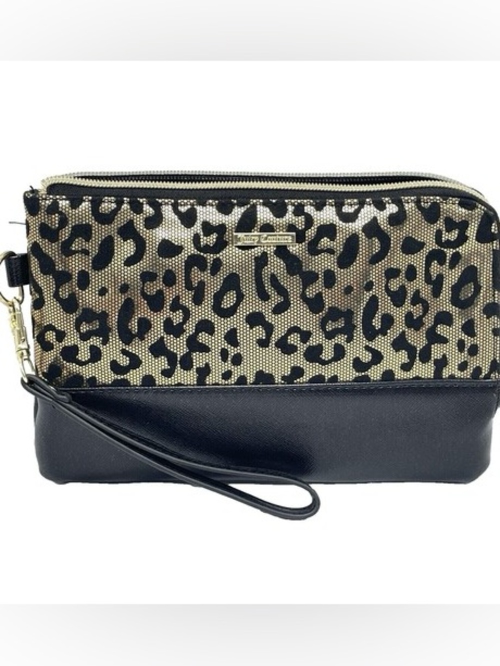 🦋Juicy Couture🦋Gold and Black Leopard Wristlet Clutch